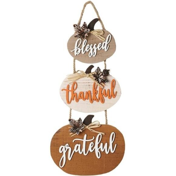 Fall Decorations for Home‎ Thanksgiving Signs Blessed Thankful Grateful Decor - Picture 1 of 7
